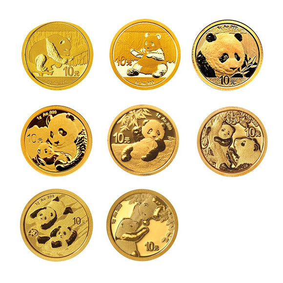 2016 - 2023 Panda Gold Commemorative Coin, Real Original Gold 1Gram Coin ,Chinese New Year Gift Coin