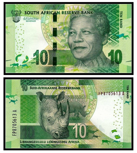 South Africa 10 rand random year , p-138 UNC original real note , wor ...