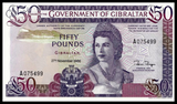 Gibraltar, 50 Pounds, 1986, P-24, UNC Original Banknote for Collection