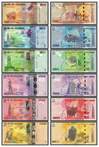 Uganda, 1000-50000 Shillings, 2010-2015, Set 6 PCS Banknote, UNC Original Banknote for Collection