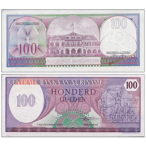 Suriname 100 Gulden, 1985 P-128, UNC Banknote for Collection
