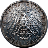 Germany, 3 Mark, 1913, F Used Condition, Original Coin for Collection