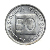 Slovenia 50 Stotinov, 1991-2006 Random Year, 19.9mm Aluminum Coin for Collection
