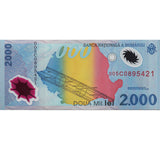 Romania 2000 Lei 1999 Polymer banknote, Total Solar Eclipse, UNC commemorative original 1 piece