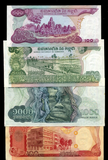 Cambodia Set 4 PCS, 1973-1974, F Condition, 100,500,1000,5000 Mille Riels Banknotes, Banknote for Collection
