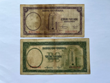 China, Set 2 PCS, 1937, (5 10 Yuan) Banknotes, Bank of China, Used VF-F Condition, Real Original Banknote for Collection