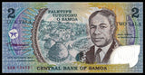 Samoa 2 Tala Polymer Banknote 1990 P-31e UNC Original Banknote