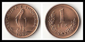Albania 1996 , 1 Lek , Coin UNC original KM#75 1 piece