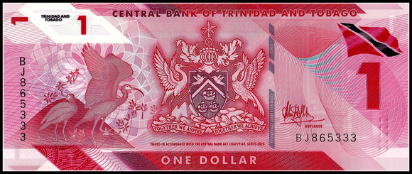 Trinidad and Tobago 1 Dollar, 2020 P-New, Polymer Banknote for Collection