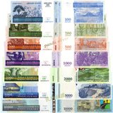 Madagascar Set 7 PCS, 100-10000 Ariary, 2004-2012 Banknote, UNC Banknotes for Collection