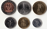 Rwanda, Set 6 PCS Coins, UNC Original Coin for Collection