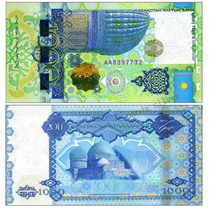 Kazakhstan 1000 Tenge, 2011 P-37, UNC Banknote for Collection
