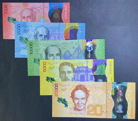 Costa Rica Banknotes Set Banknote set – Tagged