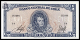 Chile, 1/2 Escudo, 1970-73 Random Year, P-134A, UNC Original Banknote for Collection