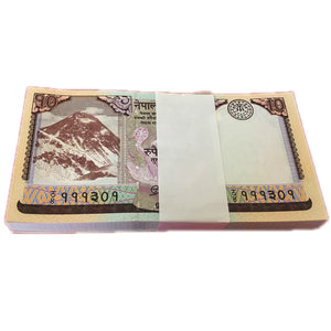 Nepal 10 Rupees, Full bundle Lot 100 PCS , Random year , UNC original world banknote  collectables