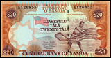 Samoa, 20 Tala, 2002, P-35, AUNC Original Banknote for Collection