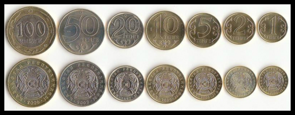 Kazakhstan, Set 7 PCS Coins, UNC Original Coin for Collection