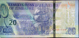 Zimbabwe, 20 Dollars, 2020 P-104, UNC Original Banknote for Collection