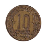 Cameroon 10 Francs, 1 Piece, Used XF Condition, Random Year Coin for Collection, Cameroun Coin