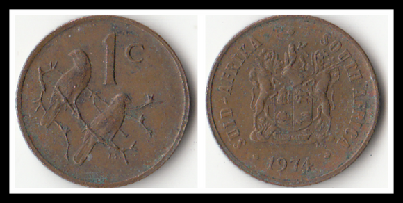 South Africa, 1 Cent, Random Year, F-VF Used Condition, Original Coin for Collection