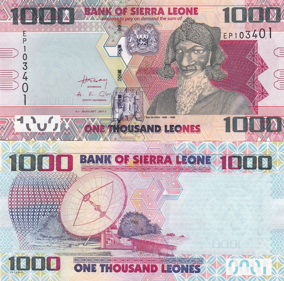 Sierra Leone, 1000 Leone, 2013 P-30, UNC Original Banknote for Collection