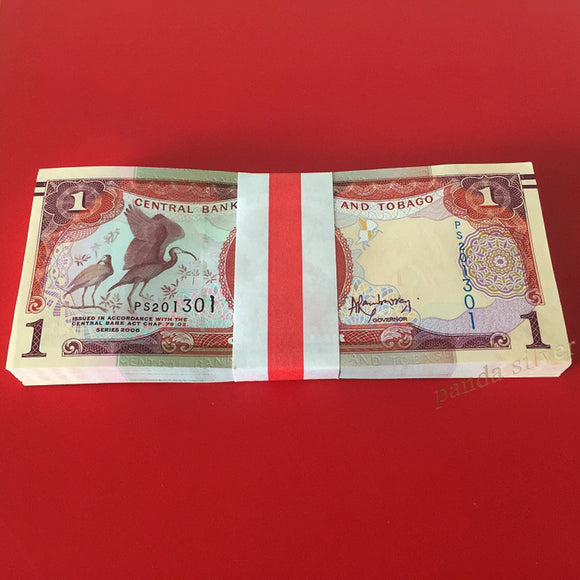 Trinidad and Tobago 1 Dollar 2006 Full bundle (100 pcs) banknotes P-46 UNC original banknote