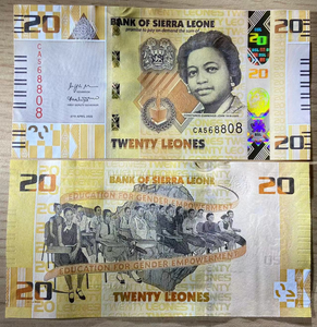 Sierra Leone, 20 Leone, 2022, P-W38, UNC Original Banknote for Collection
