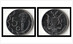 Namibia, 5 Cents, 2015, UNC Original Coin for Collection
