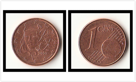 France 1 Cent Random year KM#1282 Original Coin 1 piece