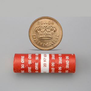 Denmark 50 Ore, 40 PCS ( 1 Roll ), Random Year, Original Coin for Collection, KM#866.3