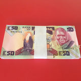 Zambia 50 Kwacha , Full Bundle (100 pcs) banknotes,1986-1988, P-28, UNC, Lot Pack original banknote