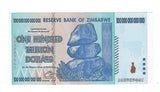 Zimbabwe 100 trillion dollars 2008 World Super denomination Paper banknote  Africa UNC original real 1 piece