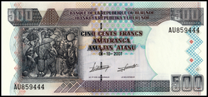 Burundi, 500 Francs, 2007, P-38d, UNC Original Banknote for Collection