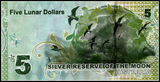 Australia 5 Lunar Dollars, 2015 Silver Reserve, "Sail Boat" Commemorative Banknote