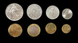 France Set 8 pcs coins 1960-1995 (random year) original coin