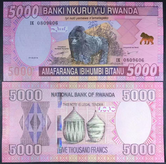 Bank Notes In Rwanda Rwanda, 5000 Francs, 2014, UNC Original Banknote for Collection – Panda ...