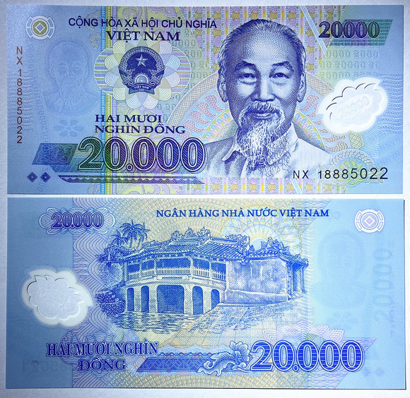 Vietnam 20000 Dong, Random Year, UNC Polymer Banknote for Collection
