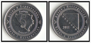 Bosnia Herzegovina 5 Feninga coin 2011 KM#121 UNC original real coin