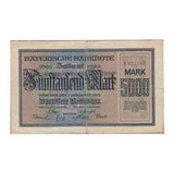 Germany, 5000 Marks, 1922, Used Condition, XF, Bayerische Big Size Banknote for Collection