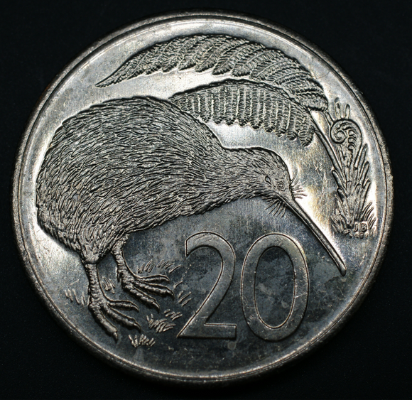 New Zealand, 20 Cents, Random Year, VF Used Condition, Original Coin for Collection