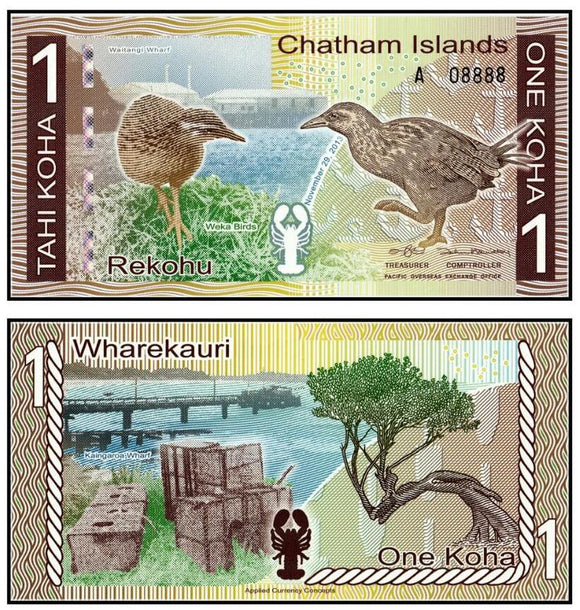 Chatham Islands 1 Koha 2013 Polymer Original Banknote