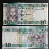 South Sudan 10 Pounds, 2015(2016) P-7, UNC Original Banknote for Collection