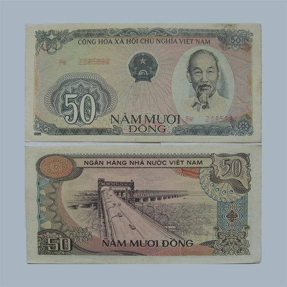 Vietnam, 50 Dong, 1985 P-97, Used Condition XF, Original Banknote for Collection