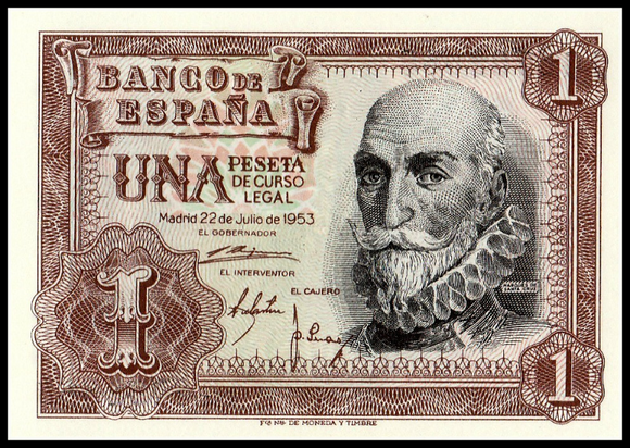 Spain, 1 Peseta, 1953, P-144, AUNC Original Banknote for Collection