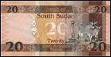 South Sudan, 20 Pounds, 2016, P-13b, UNC Original Coin for Collection