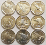 Peru 1 Nuevo Set 9 pcs 2017-2019 Coins ,  9 pieces animals UNC Original Coin