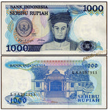 Indonesia 1000 Rupiah 1987 P-124 UNC Original banknote , rare