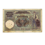 Serbia 100 Dinara, 1941 P-23, Used VF Condition, Banknote for Collection