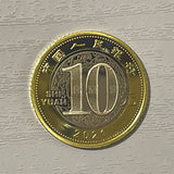 China 10 Yuan, 2021 OX Year Original Commemorative Bimetal Coin, China Zodiac OX Year, 1 Piece