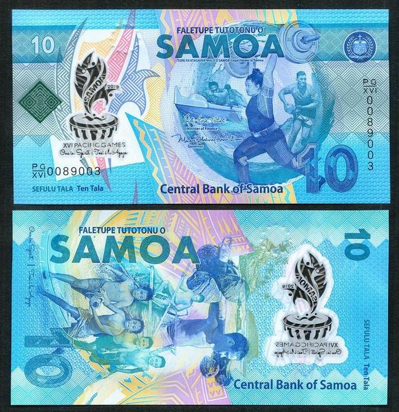 Samoa, 10 Tala, 2019, P-45, Polymer, COMM. UNC Banknote for Collection